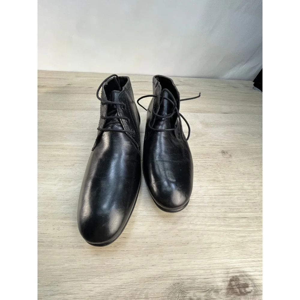 ASOS Mens Black Leather Chukka‎ Boots Lace Up Ankle Boots Size 5